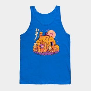 Purrpkin House - Cute Cat Halloween Gift Tank Top